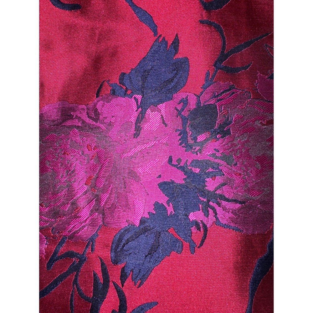Tommy Hilfiger Womens Red Floral Satin Fit Flare Cocktail Dress Size 12 V-Neck - Picture 4 of 12